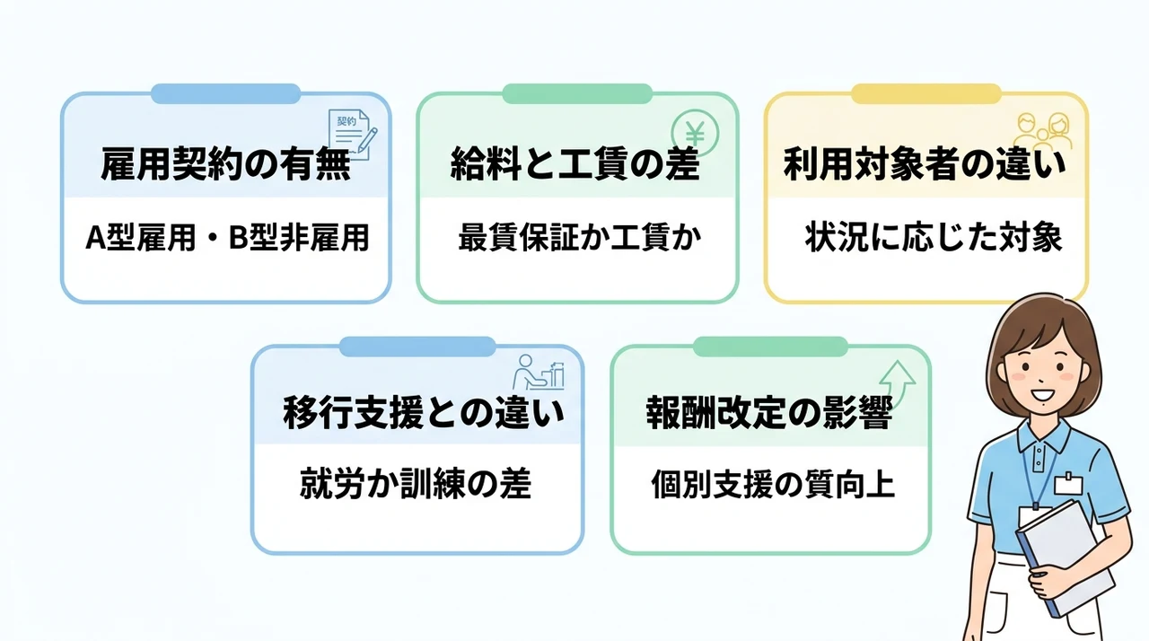 障害者の就労継続支援とは？A型とB型の違いを比較