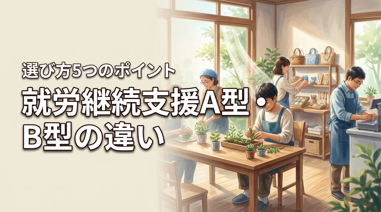 障害者向けの就労継続支援とは？A型・B型の違いや選び方5つのポイントを解説