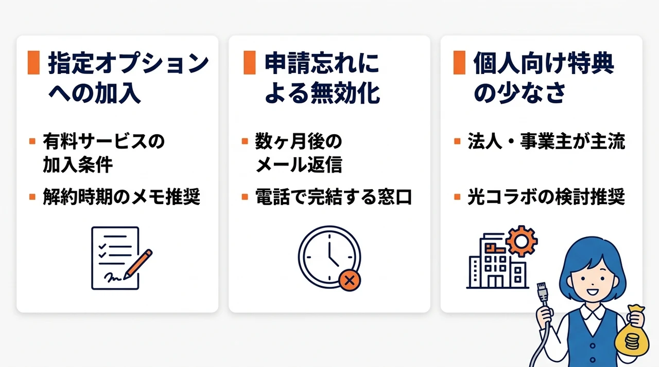 フレッツ光のキャンペーン利用時の注意点