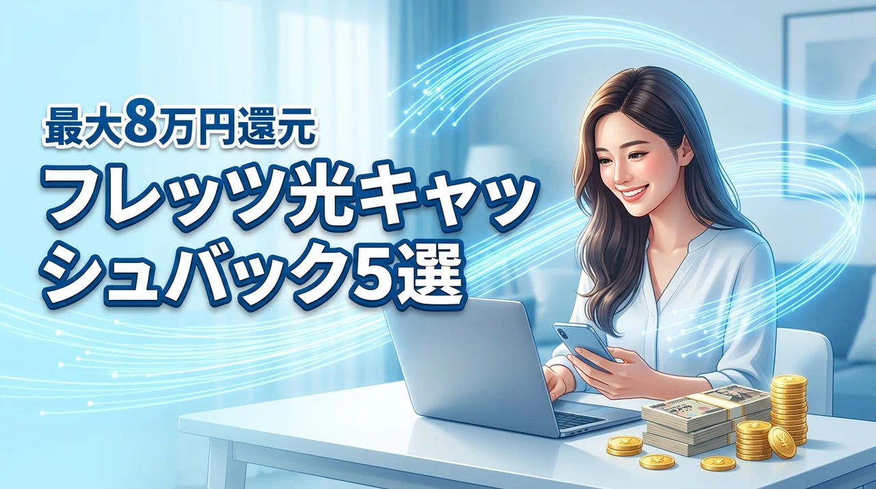 インターネットのフレッツ光キャッシュバック！最大8万円還元のお得な窓口5選を比較